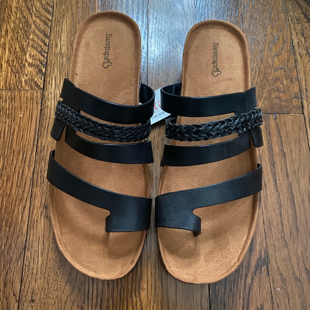 Baretraps Women’s JORRY Slide Sandals Sz 9.5 Medium 9.5M Black Wedges NEW Shoes - Picture 3 of 7